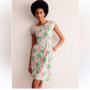 Boden Flossie Tropical Birds of Paradise Jersey Dress